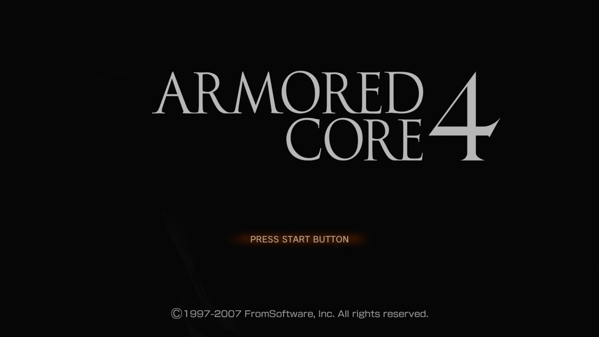 Armored Core 4 title screen for Xbox 360